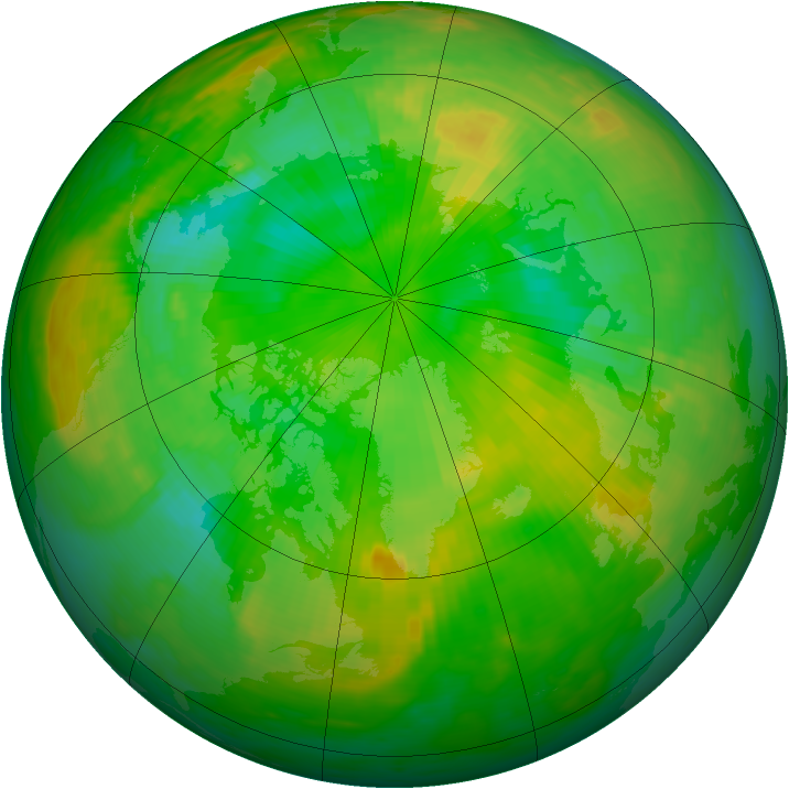 Arctic ozone map for 01 July 1989